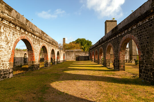 Historical ruins in Mauritus isand. Belle Mare Ruins Historical landmark in Centre de Flacq..Old sugar mill ruins from 19th century..Belle mare is on the East side of island. .The mill is founded 1820