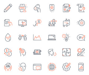 Science icons set. Included icon as Diagram, Face search and Touch screen web elements. Project edit, Cough, Report icons. Puzzle, Message, Timer web signs. Augmented reality. Vector