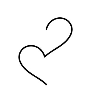 
The image of a heart on a white background, as if broken in half in the style of minimalism in honor of Valentine's Day