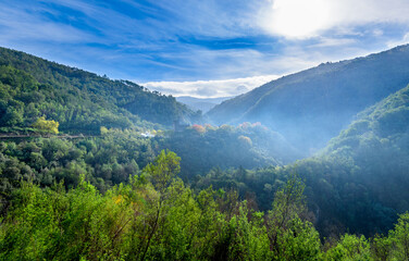 landscape of portuguese valley with castle