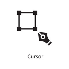 Cursor Vector Solid Icon Design illustration. Design and Development Symbol on White background EPS 10 File