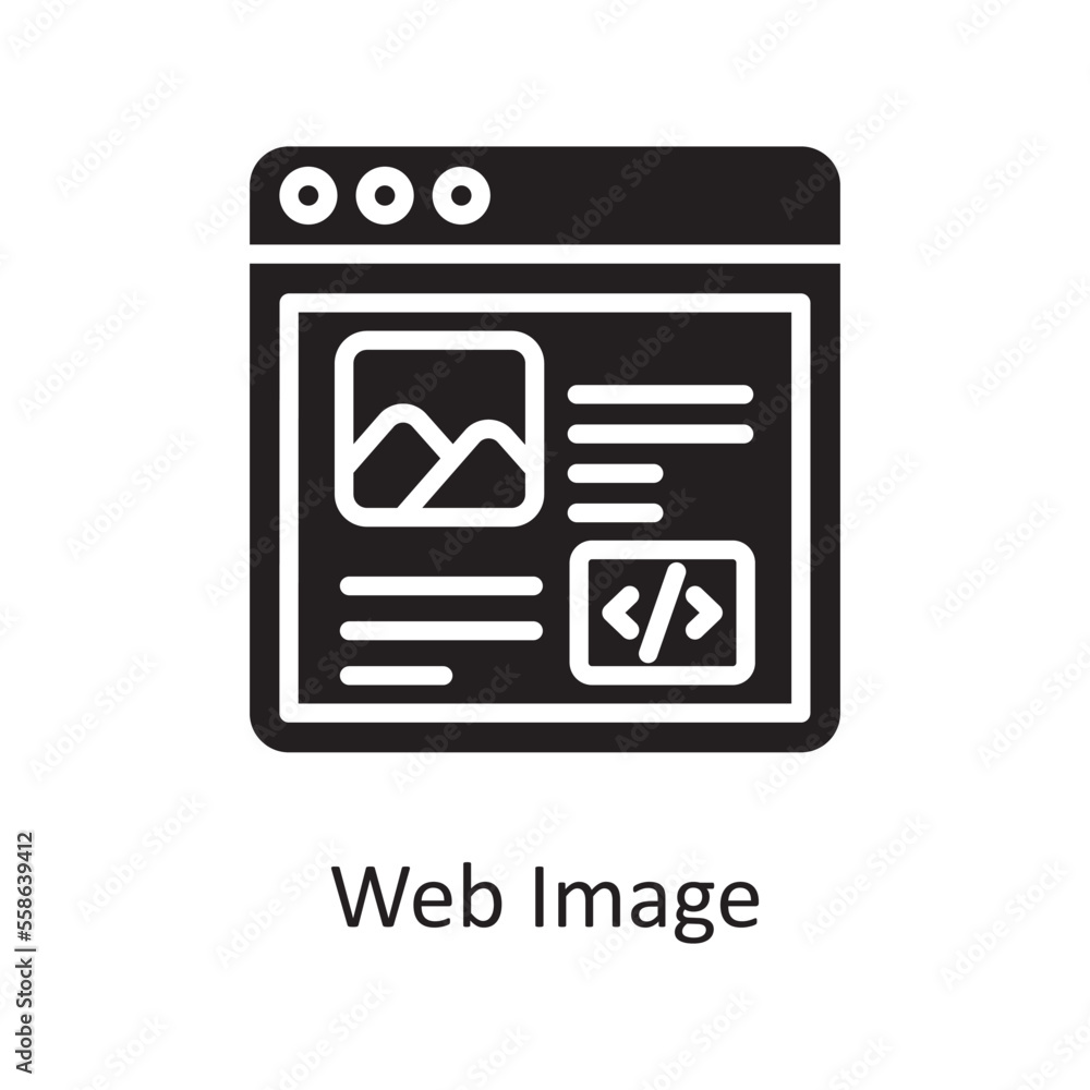 Poster web image vector solid icon design illustration. design and development symbol on white background e