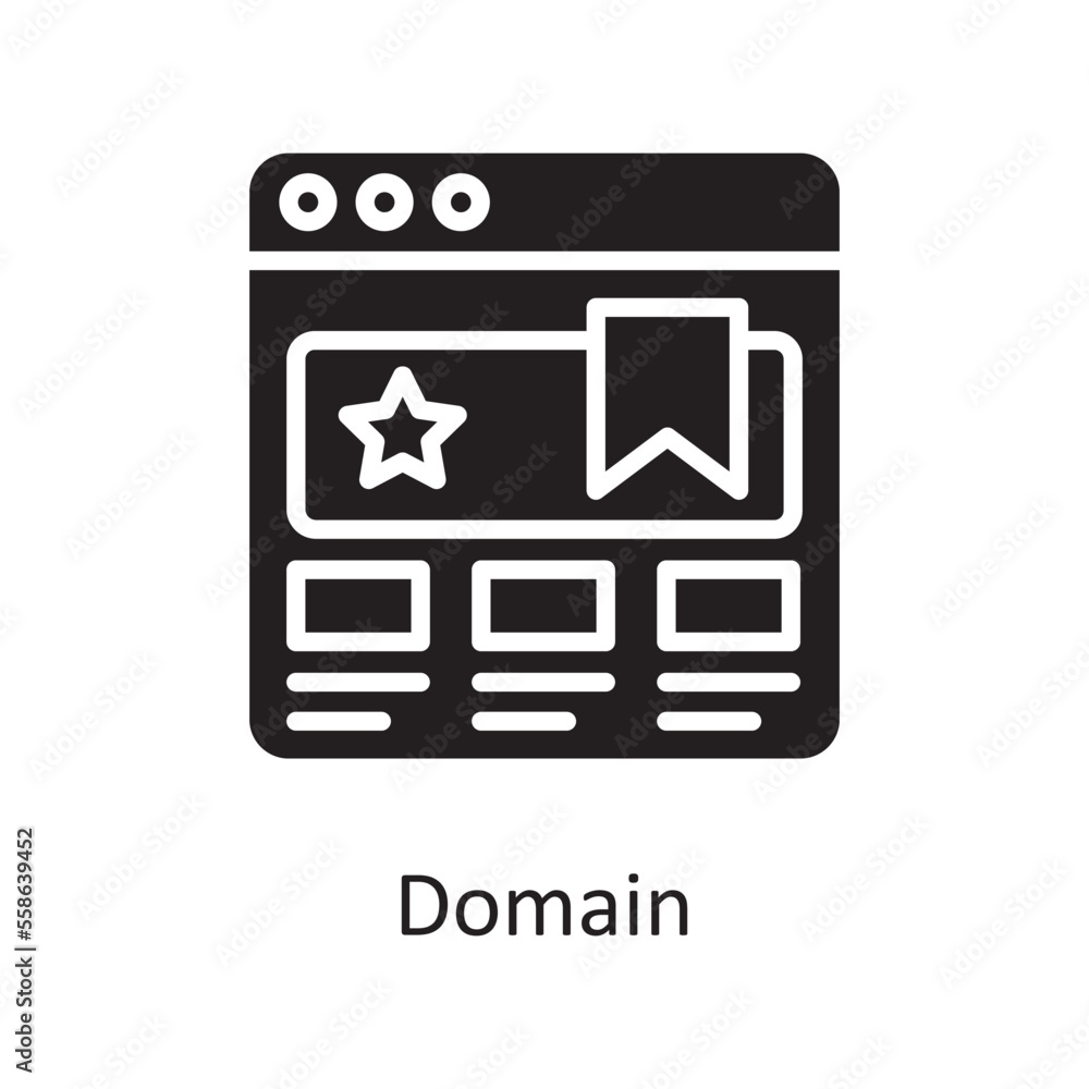 Poster Domain Vector Solid Icon Design illustration. Design and Development Symbol on White background EPS 10 File