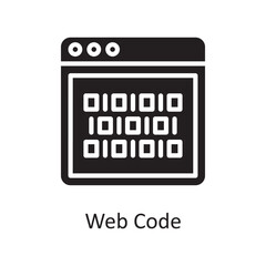 Web Code Vector Solid Icon Design illustration. Design and Development Symbol on White background EPS 10 File