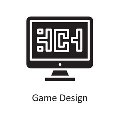 Game Design Vector Solid Icon Design illustration. Design and Development Symbol on White background EPS 10 File