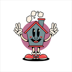 happy house cartoon vector design