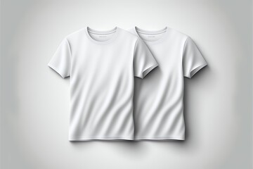 2 white t-shirts for design or ideas. Generative AI.