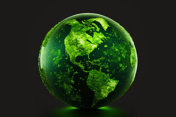 Fototapeta premium Illustration of a thriving planet Earth with a lot of greenery and foliage. 