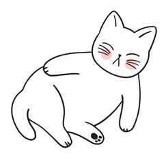 Cartoon cute character funny cat vector.