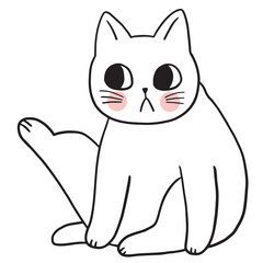 Cartoon cute character funny cat vector.