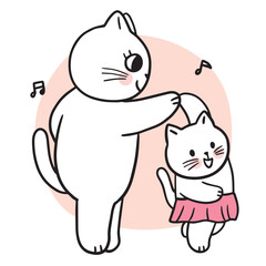 Cartoon cute character funny cat vector.