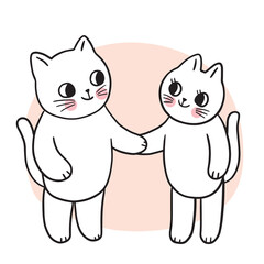 Cartoon cute character funny cat vector.