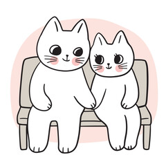 Cartoon cute character funny cat vector.