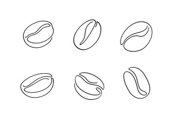 Simple illustration of Coffee beans. Coffee grain icon set.