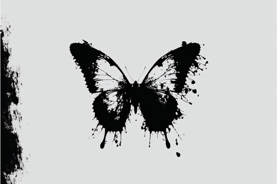 Butterfly tattoo. Illustration, drawing. Tattoo idea for men or women. Generative AI.