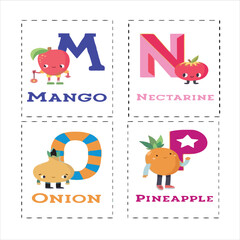 alphabet a to z with vector illustration