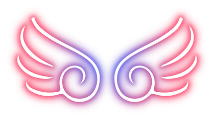 Obraz premium Collection of Wing neon