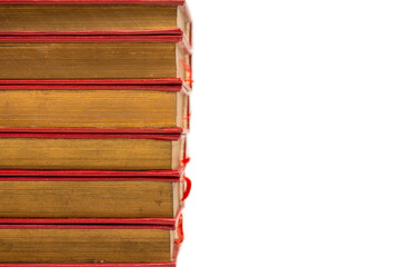Old books isolated on white background.