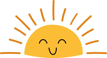 Cute cartoon sleeping sun flat icon Solar system Astrology