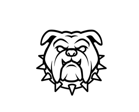Head ferocious bulldog head logo vector design icon symbol illustration