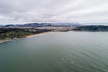 Cercles muraux Plage de Baker, San Francisco Baker Beach and Sea Cliff in San Francisco, California. USA