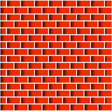 Red Bricks wall vector background.