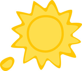 Plasticine flat icon Craft hobby Handmade sun sculpture