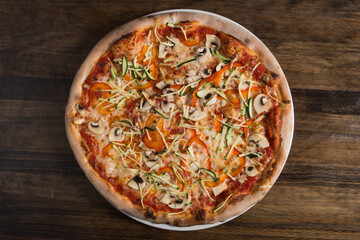 Pizza with mushrooms.