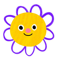 Paint brush cartoon cute flower clipart.