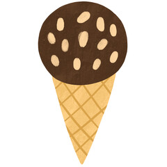 Paint brush cartoon cute ice cream clipart.