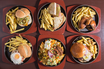 Set of typical fast food