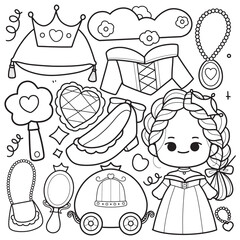 set of accessories of a princess