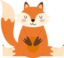 Obraz premium Pretty animal flat icon Cute cartoon fox