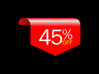 45 offer tag discount vector icon stamp , Vector illustration.

