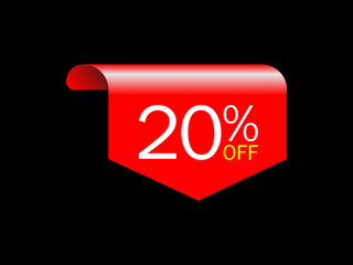 20 offer tag discount vector icon stamp , Vector illustration.
