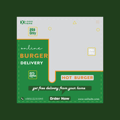 social media food background marketing post design banner template