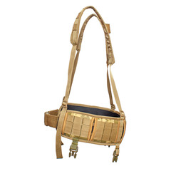 Yellow military life jacket on a white background