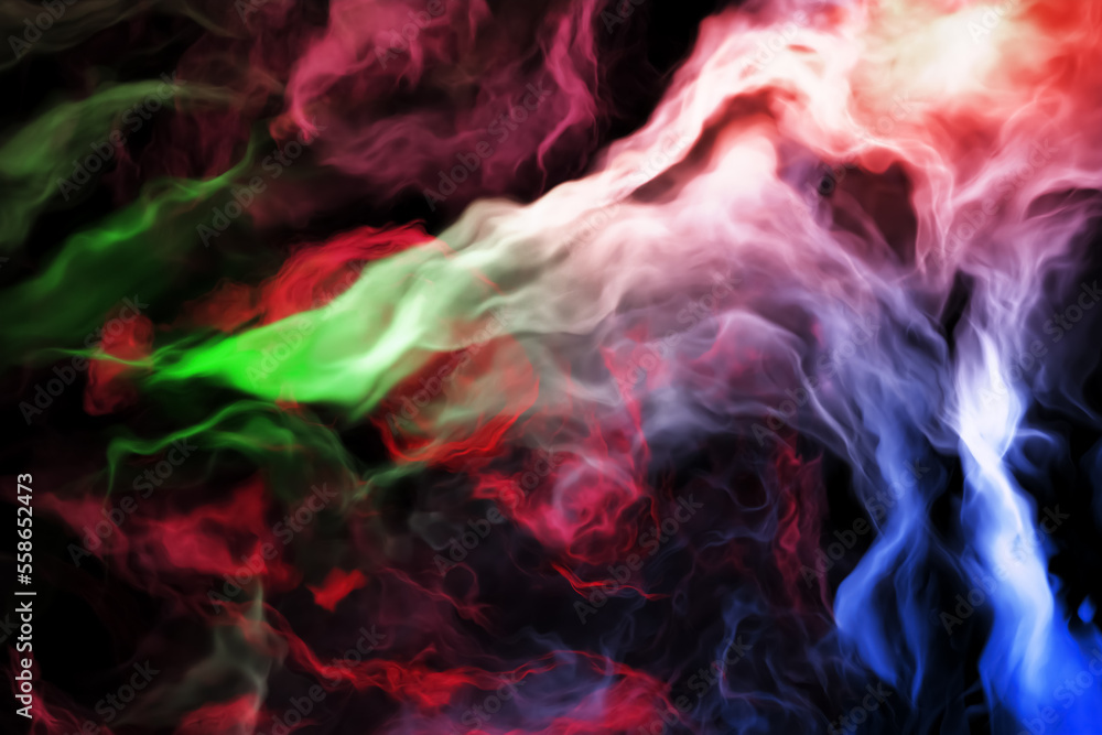 Poster colorful dynamic smoke. abstract mysterious nebula 3d rendering