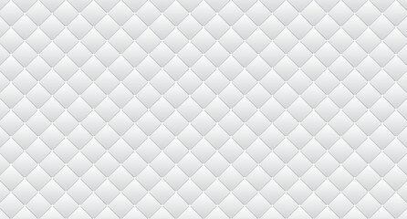 Simple upholstery quilted background. White leather texture sofa backdrop. Vector illustration