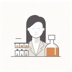 Science logo, female doctor 
