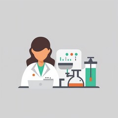 Science logo, female doctor 