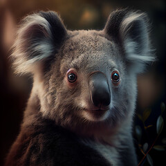 Obraz premium koala bear on a tree, generative ai