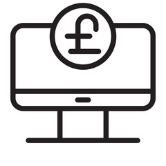 Obraz premium monitor line icon