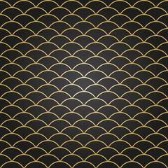 Seamless ornament. Modern background. Geometric modern pattern with golden shapes