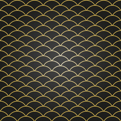 Seamless ornament. Modern background. Geometric modern pattern with golden shapes
