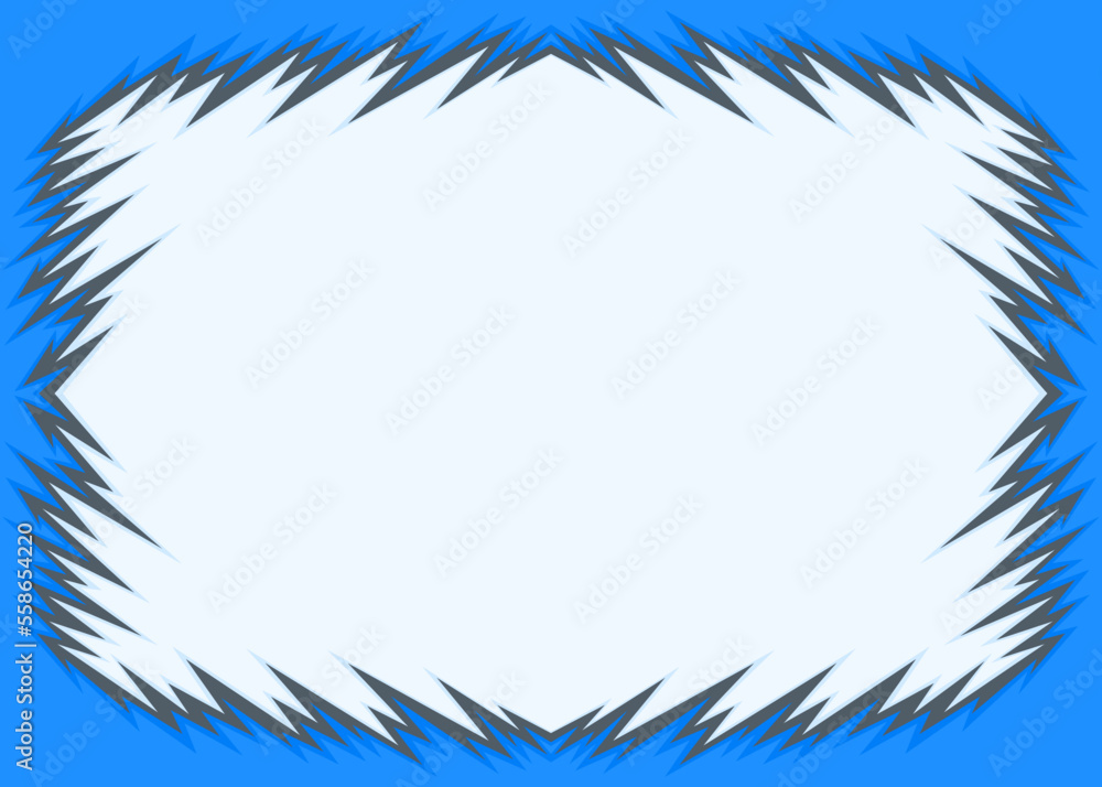 Poster abstract framed background with jagged spike pattern and with some copy space area