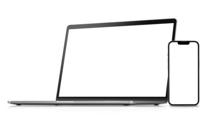 スマートフォンとノートパソコンの画像合成用素材