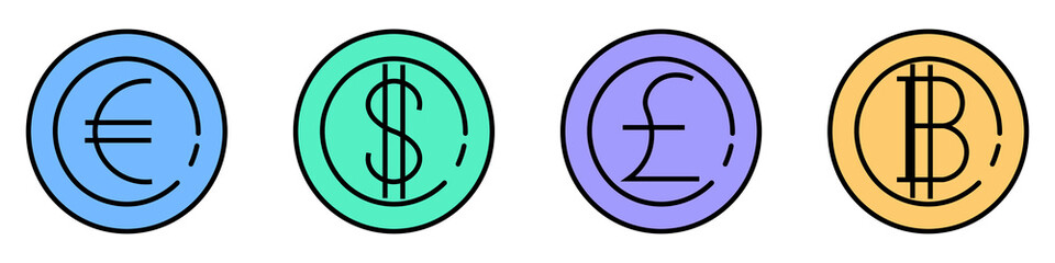 money coin currency dollar euro pounds sterling bitcoin