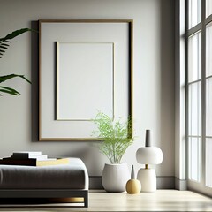 A frame mockup of in a living room in French Country style
