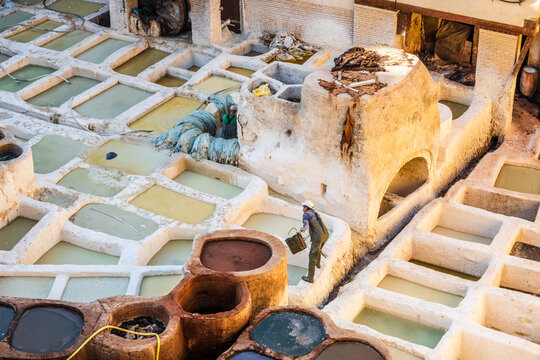 Famous tannery in Fez, Morocco, North Africa